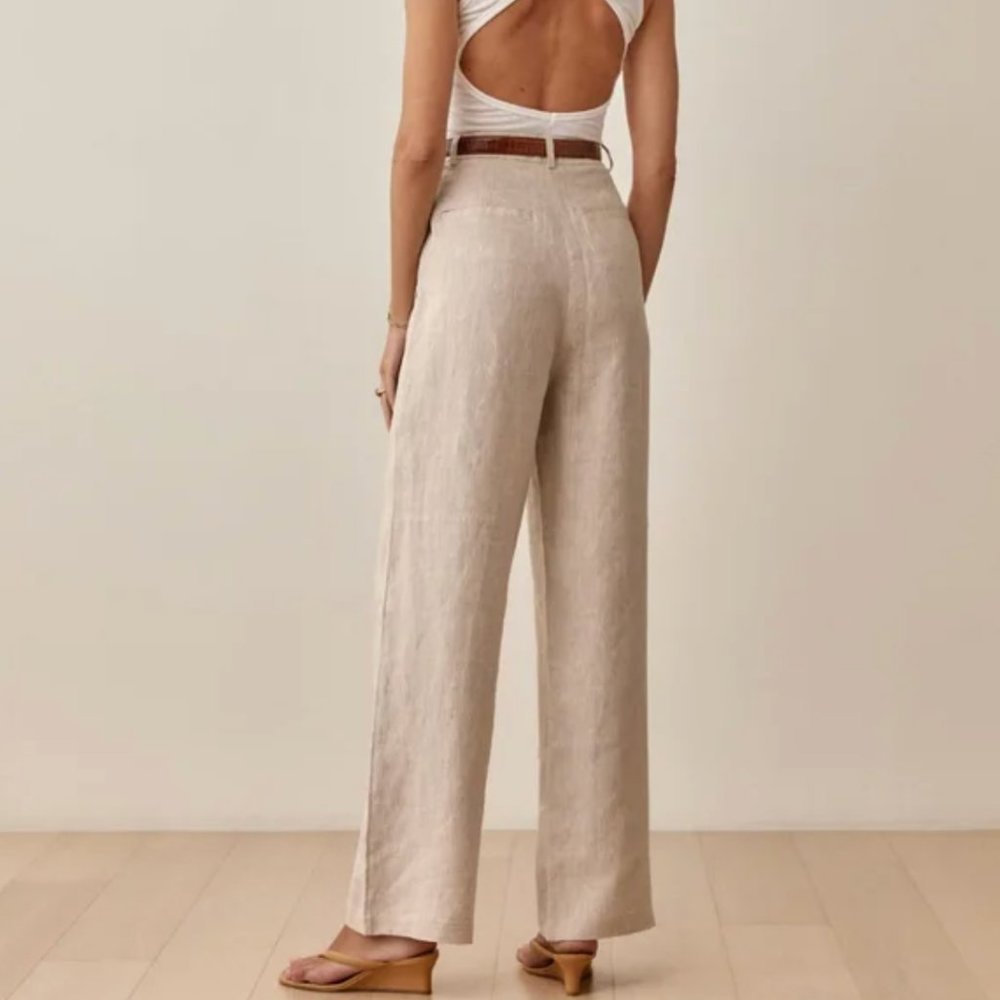 Reformation Cream High-Waisted Pants - Picture 2 of 3